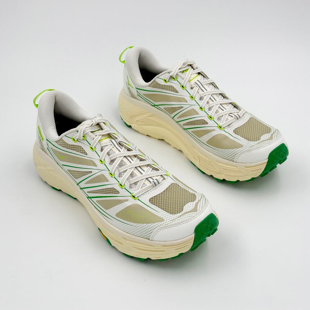 HOKA Mafate Speed 2 White Fresh Cut Grass Trail Running Shoes M13 W14 Vibram